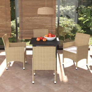 vidaXL Patio Dining Set Outdoor Dining Set Table and Chair Set Poly Rattan-44