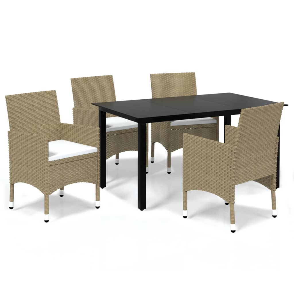 vidaXL Patio Dining Set Outdoor Dining Set Table and Chair Set Poly Rattan-52