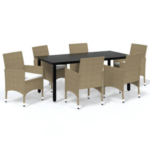 vidaXL Patio Dining Set Outdoor Dining Set Table and Chair Set Poly Rattan-12