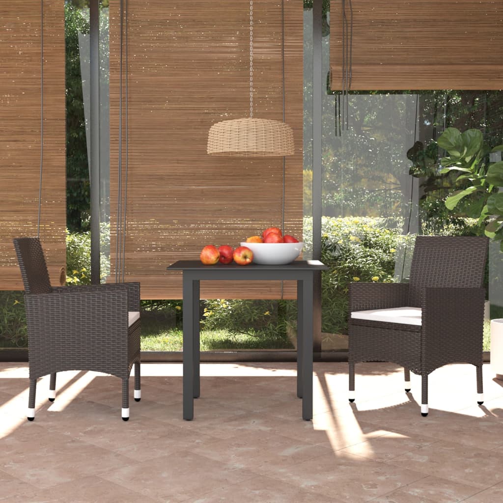 vidaXL Patio Dining Set Outdoor Dining Set Table and Chair Set Poly Rattan-56