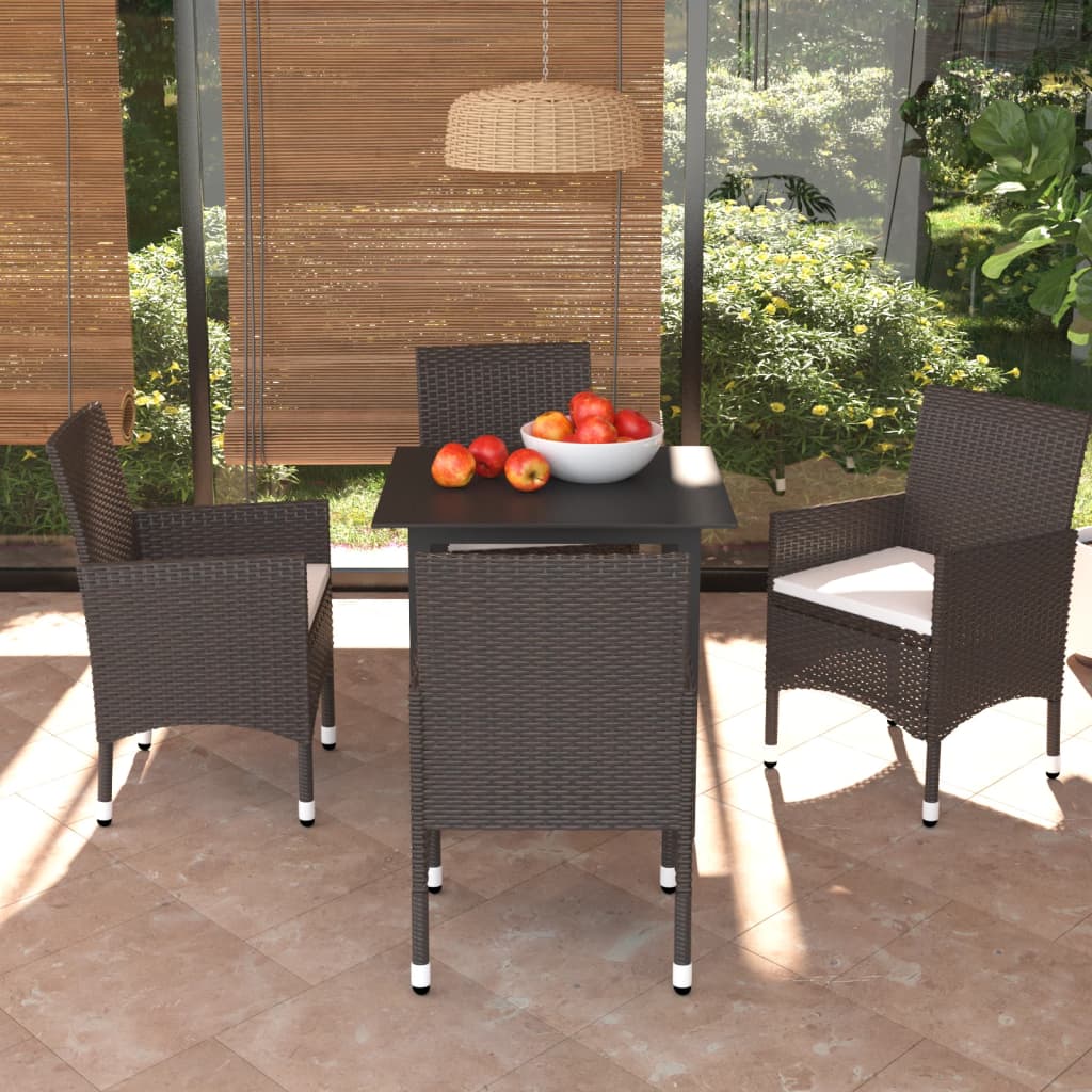 vidaXL Patio Dining Set Outdoor Dining Set Table and Chair Set Poly Rattan-27