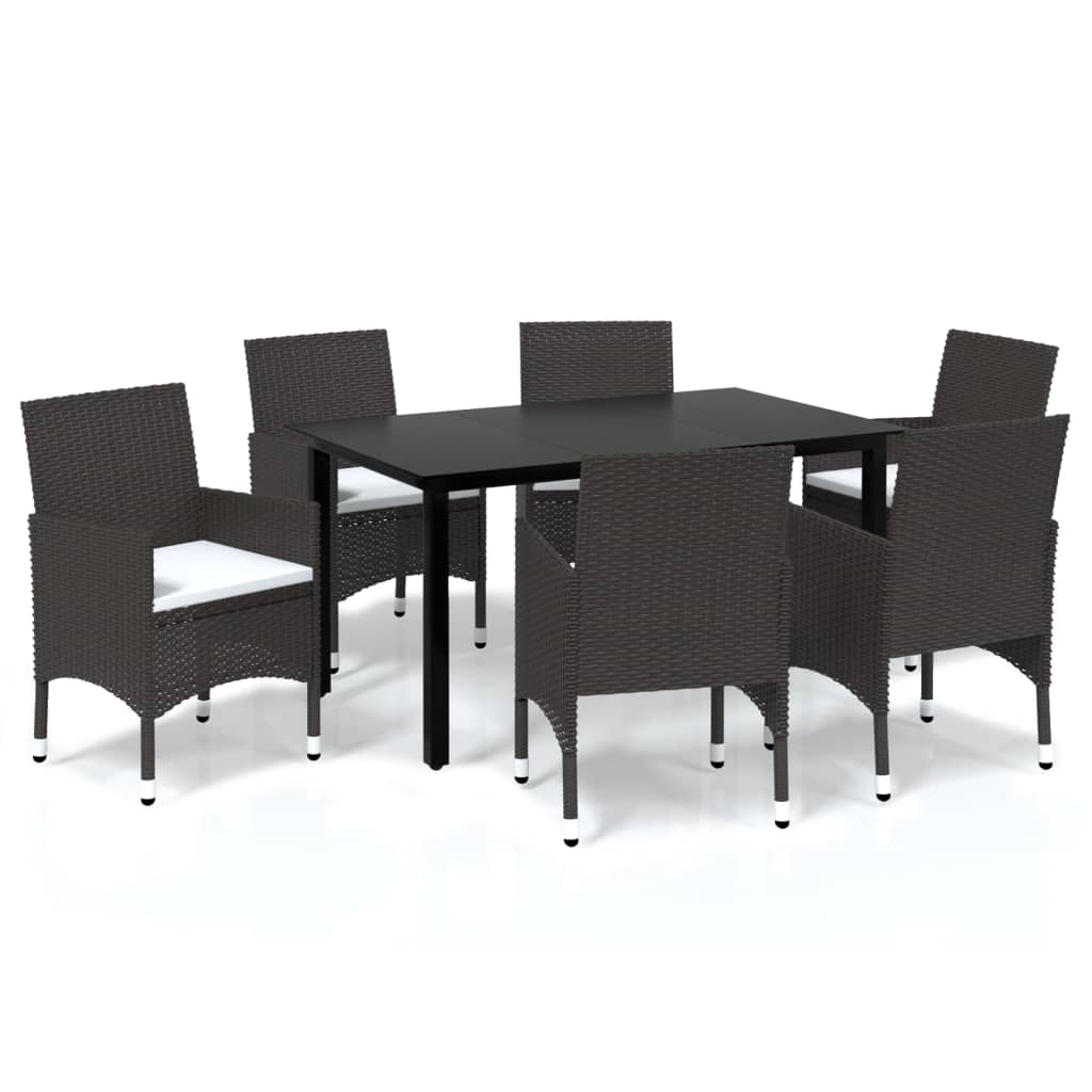 vidaXL Patio Dining Set Outdoor Dining Set Table and Chair Set Poly Rattan-5