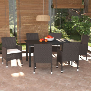 vidaXL Patio Dining Set Outdoor Dining Set Table and Chair Set Poly Rattan-2