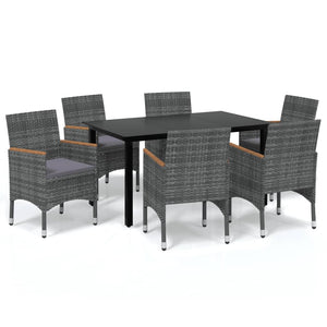 vidaXL Patio Dining Set Outdoor Dining Set Table and Chair Set Poly Rattan-0