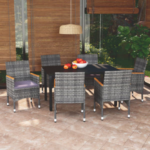 vidaXL Patio Dining Set Outdoor Dining Set Table and Chair Set Poly Rattan-23