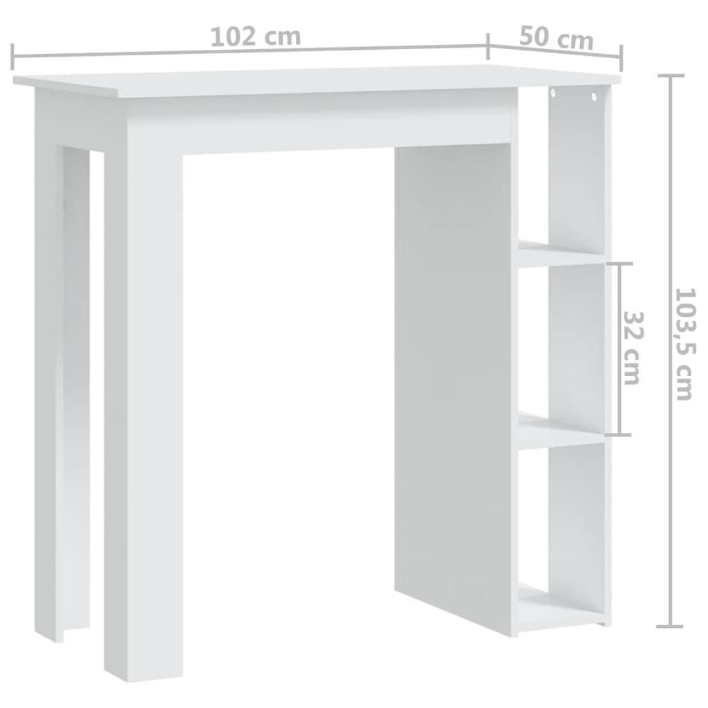 vidaXL Bar Table Kitchen Pub Table Bistro Table with Shelf Engineered Wood-28