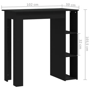 vidaXL Bar Table Kitchen Pub Table Bistro Table with Shelf Engineered Wood-46
