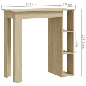 vidaXL Bar Table Kitchen Pub Table Bistro Table with Shelf Engineered Wood-29