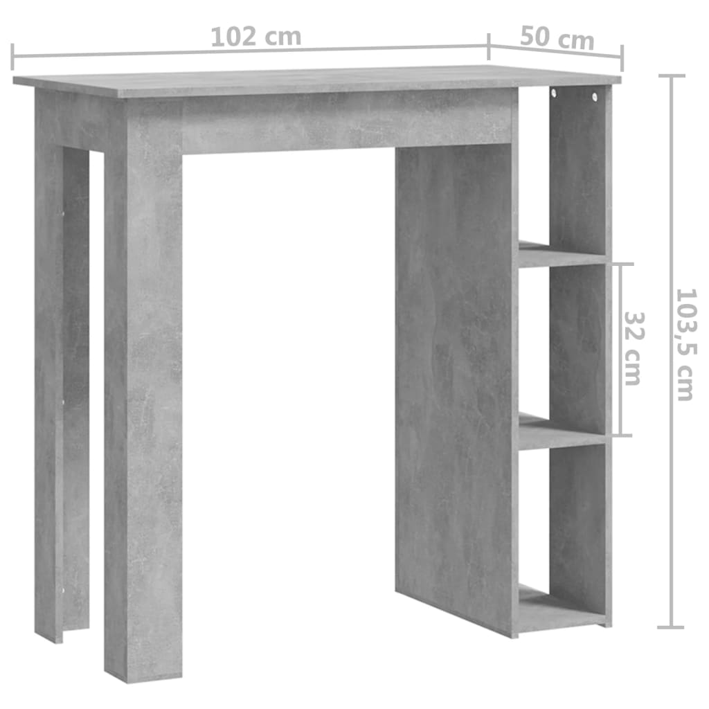 vidaXL Bar Table Kitchen Pub Table Bistro Table with Shelf Engineered Wood-35