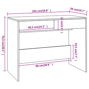 vidaXL Desk with Drawers Computer Desk Home Office Study Table Engineered Wood-24