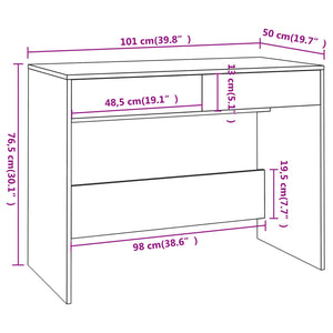 vidaXL Desk with Drawers Computer Desk Home Office Study Table Engineered Wood-23