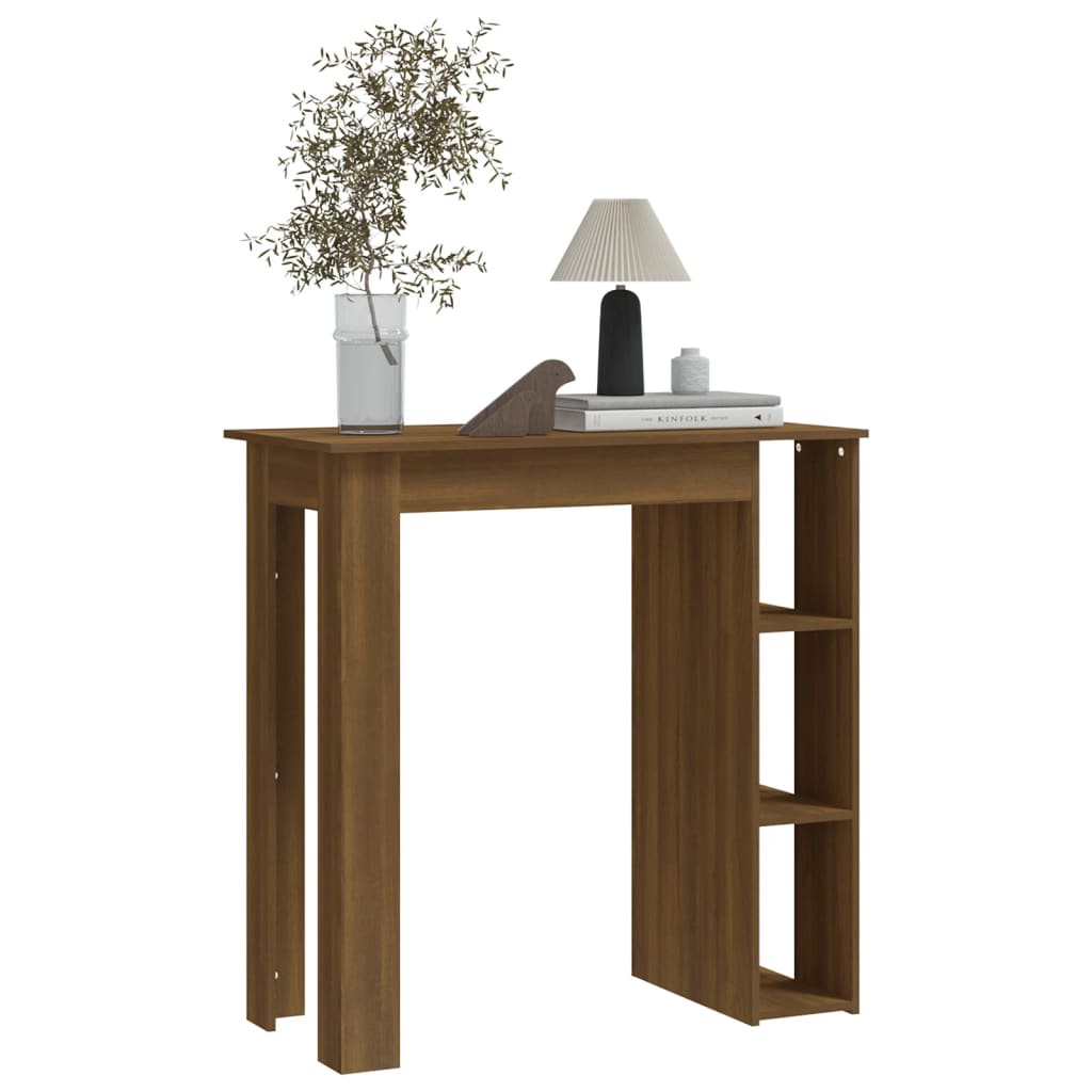 vidaXL Bar Table Kitchen Pub Table Bistro Table with Shelf Engineered Wood-45