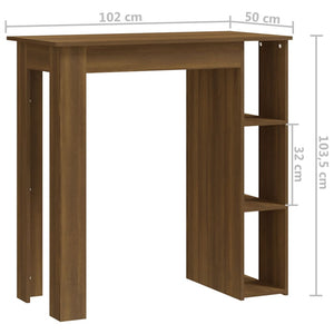 vidaXL Bar Table Kitchen Pub Table Bistro Table with Shelf Engineered Wood-51