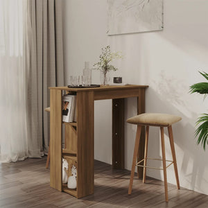 vidaXL Bar Table Kitchen Pub Table Bistro Table with Shelf Engineered Wood-24
