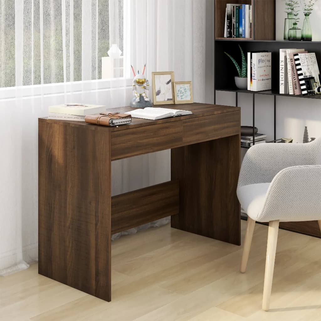 vidaXL Desk with Drawers Computer Desk Home Office Study Table Engineered Wood-11