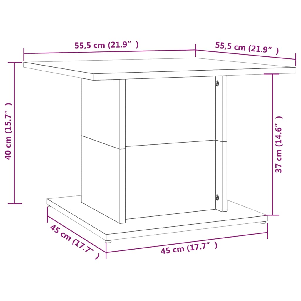 vidaXL Coffee Table Accent End Side Sofa Table for Living Room Engineered Wood-7