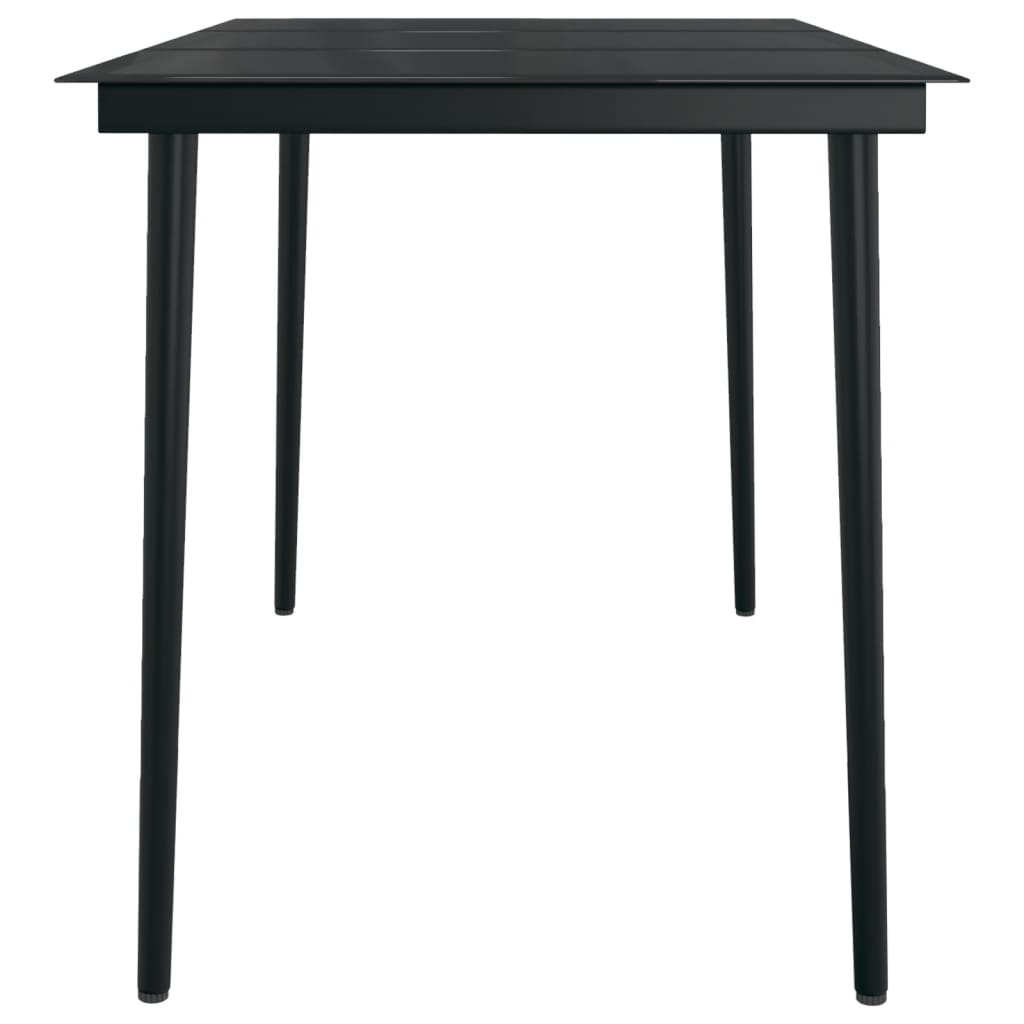 vidaXL Patio Dining Table Black 31.5"x31.5"x29.1" Steel and Glass-1