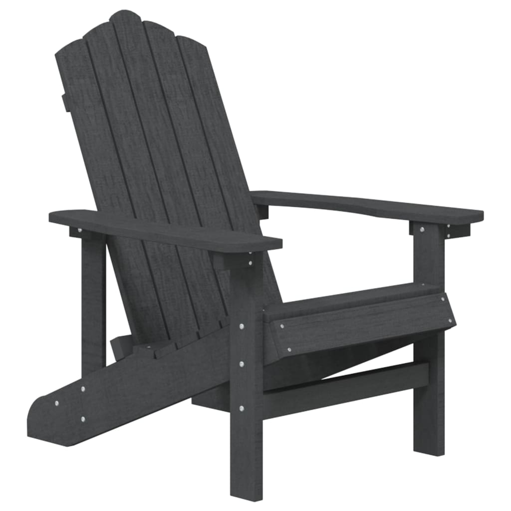 vidaXL Patio Adirondack Chairs 2 pcs HDPE Anthracite-1