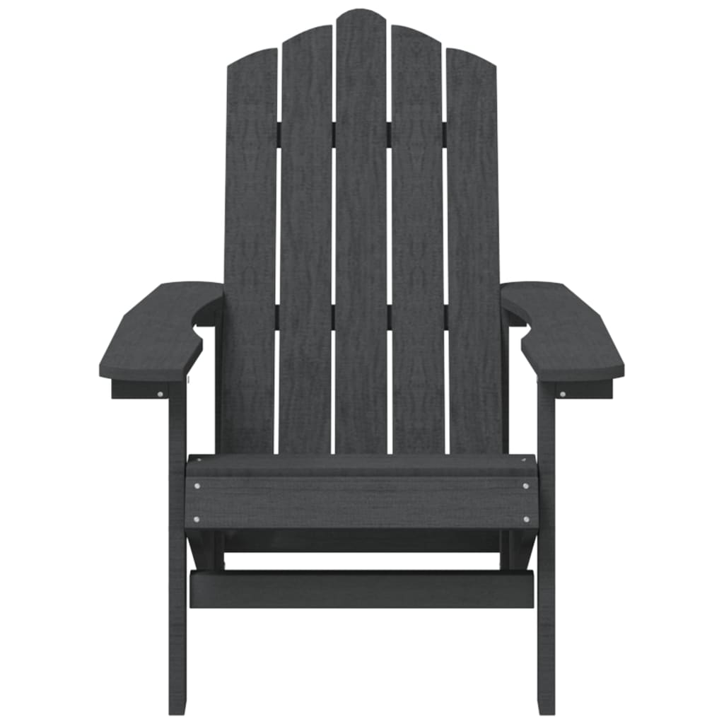 vidaXL Patio Adirondack Chairs 2 pcs HDPE Anthracite-2