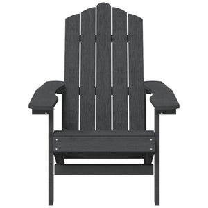 vidaXL Patio Adirondack Chairs 2 pcs HDPE Anthracite-2