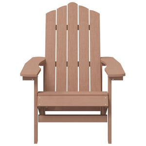 vidaXL Patio Adirondack Chairs 2 pcs HDPE Brown-3