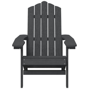 vidaXL Patio Adirondack Chair with Table HDPE Anthracite-3