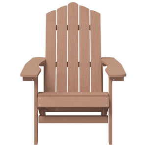 vidaXL Patio Adirondack Chair with Table HDPE Brown-3