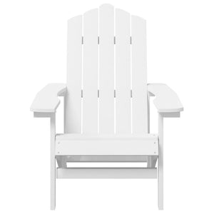 vidaXL Patio Adirondack Chairs with Table HDPE White-3