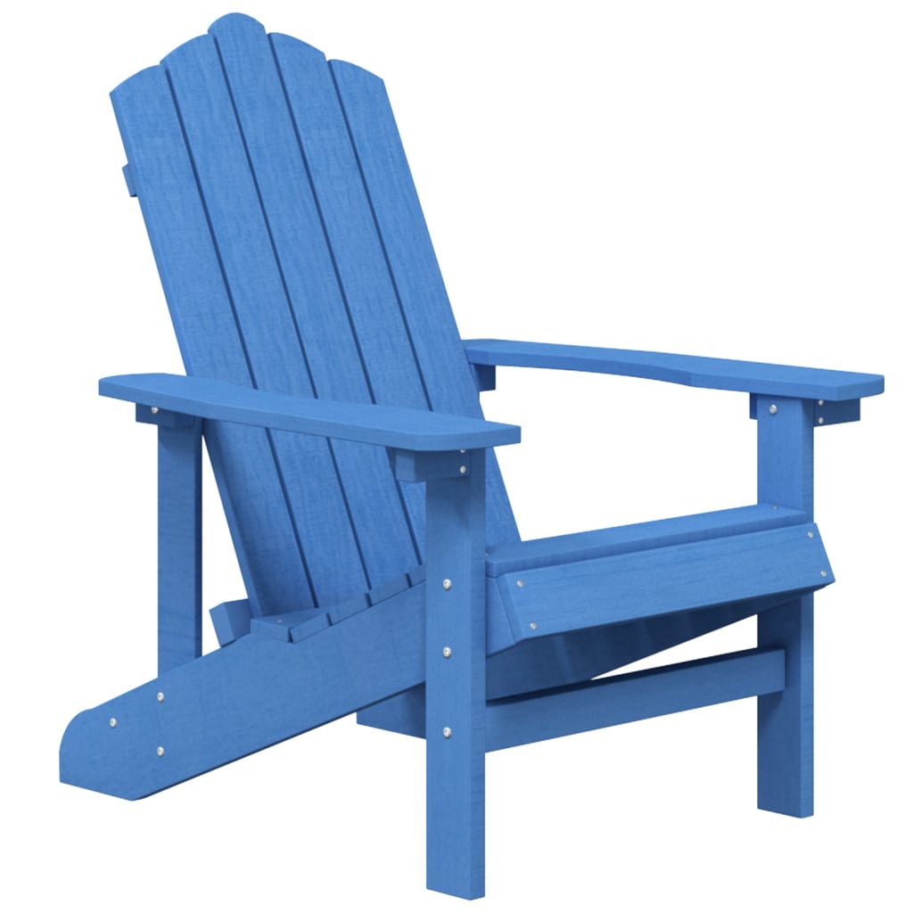 vidaXL Patio Adirondack Chairs with Table HDPE Aqua Blue-1