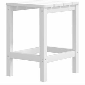 vidaXL Patio Adirondack Chairs with Footstool & Table HDPE White-4