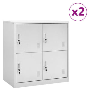 vidaXL Locker Cabinets 2 pcs Light Gray 35.4"x17.7"x36.4" Steel-0