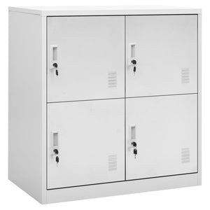 vidaXL Locker Cabinets 2 pcs Light Gray 35.4"x17.7"x36.4" Steel-1