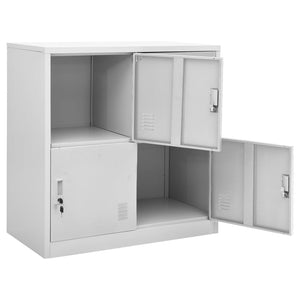 vidaXL Locker Cabinets 2 pcs Light Gray 35.4"x17.7"x36.4" Steel-5