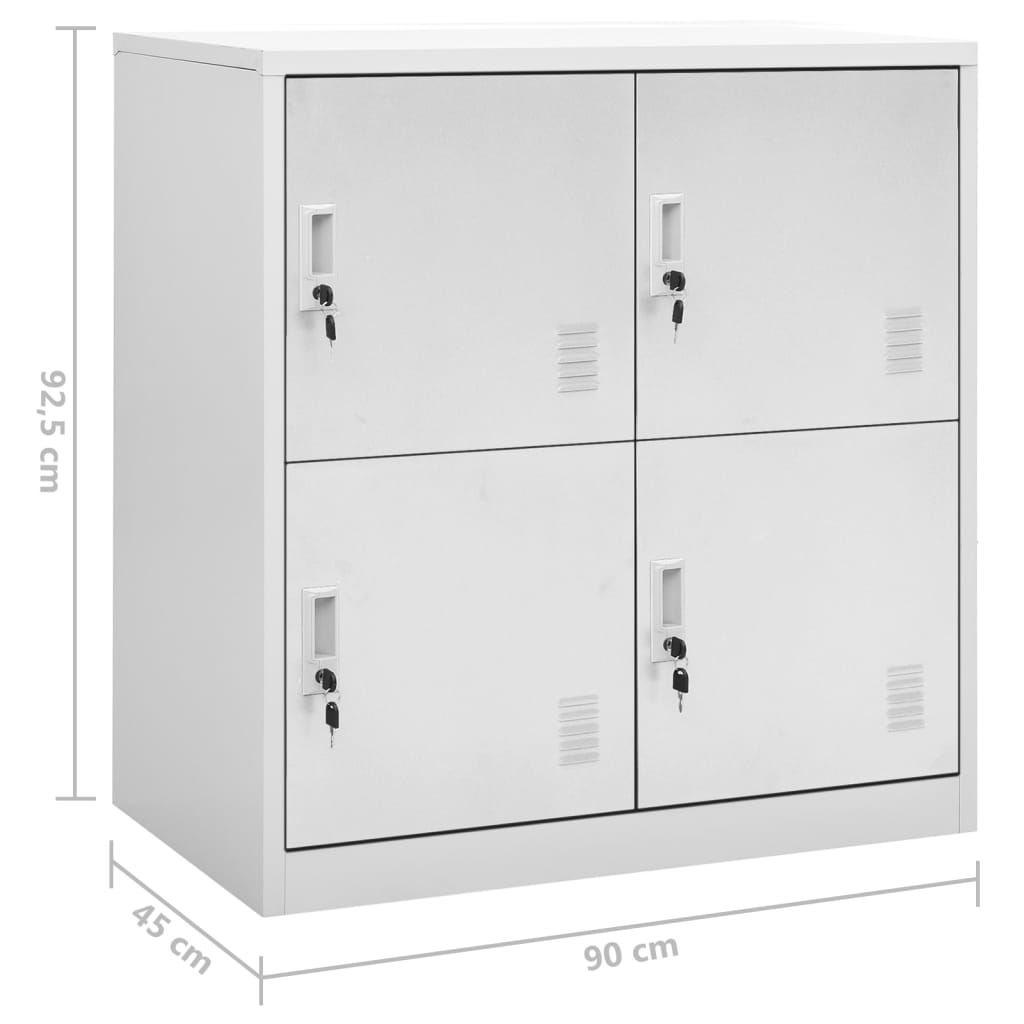 vidaXL Locker Cabinets 2 pcs Light Gray 35.4"x17.7"x36.4" Steel-7