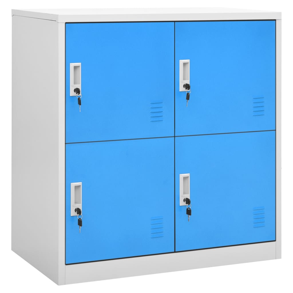 vidaXL Locker Cabinets 2 pcs Light Gray and Blue 35.4"x17.7"x36.4" Steel-1