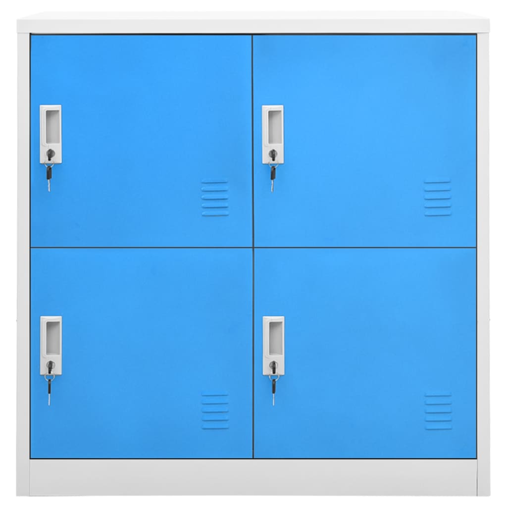 vidaXL Locker Cabinets 2 pcs Light Gray and Blue 35.4"x17.7"x36.4" Steel-2