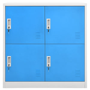 vidaXL Locker Cabinets 2 pcs Light Gray and Blue 35.4"x17.7"x36.4" Steel-2