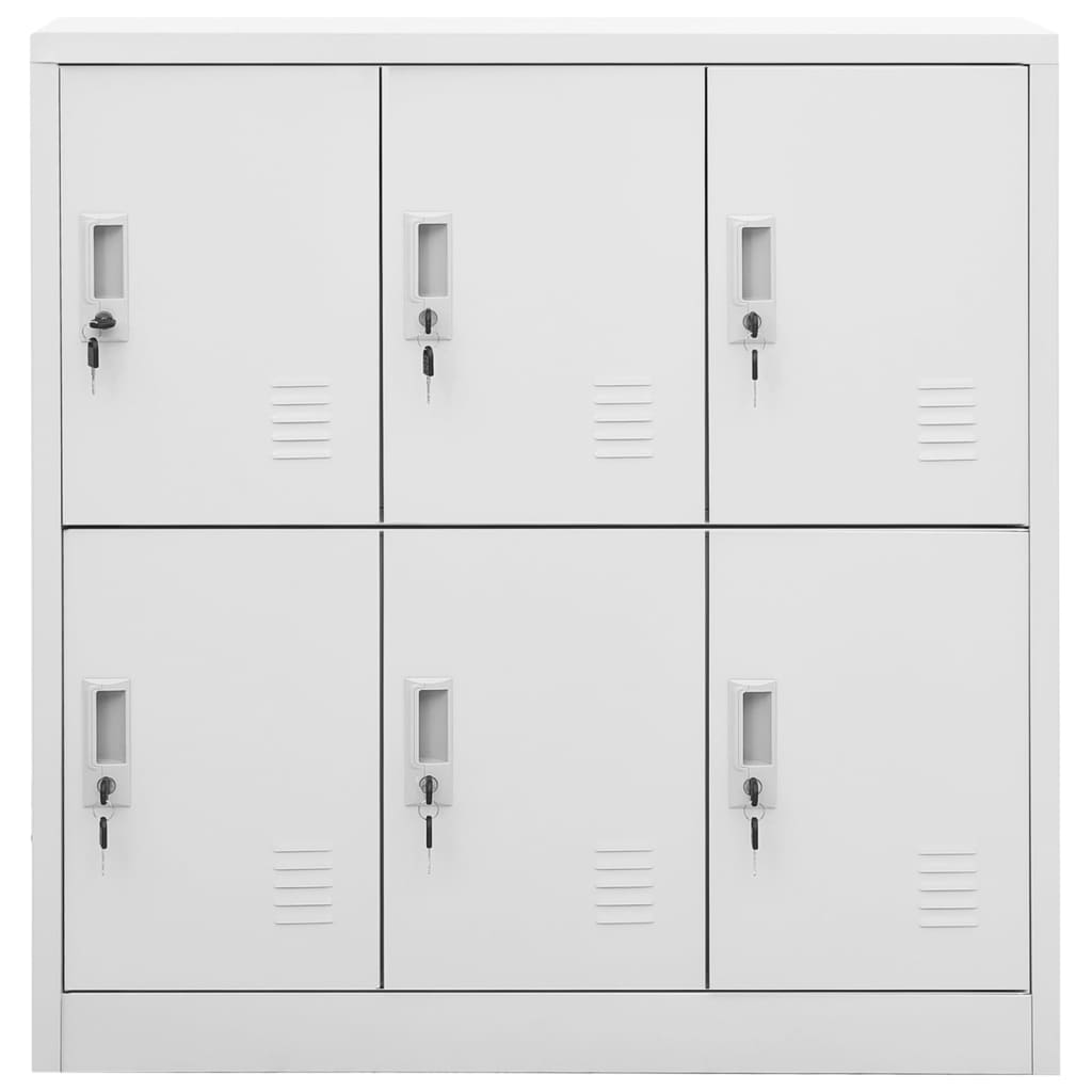 vidaXL Locker Cabinets 2 pcs Light Gray 35.4"x17.7"x36.4" Steel-3