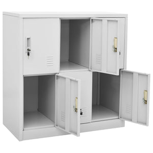 vidaXL Locker Cabinets 2 pcs Light Gray 35.4"x17.7"x36.4" Steel-6