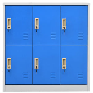 vidaXL Locker Cabinets 2 pcs Light Gray and Blue 35.4"x17.7"x36.4" Steel-3