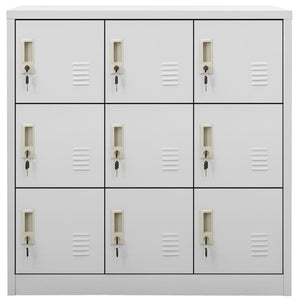 vidaXL Locker Cabinets 2 pcs Light Gray 35.4"x17.7"x36.4" Steel-3