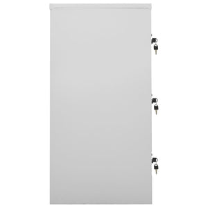 vidaXL Locker Cabinets 2 pcs Light Gray 35.4"x17.7"x36.4" Steel-4