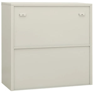 vidaXL Office Cabinet with Planter Box Light Gray 35.4"x15.7"x44.5" Steel-4