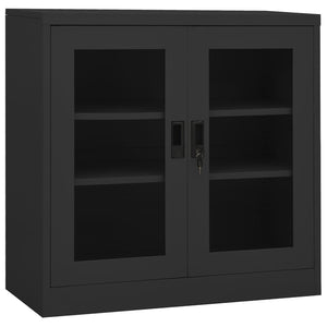 vidaXL Office Cabinet with Planter Box Anthracite 35.4"x15.7"x44.5" Steel-3