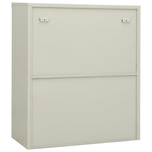 vidaXL Office Cabinet with Planter Box Light Gray 35.4"x15.7"x50.4" Steel-4