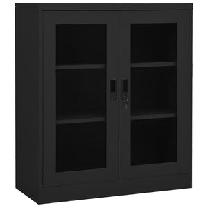 vidaXL Office Cabinet with Planter Box Anthracite 35.4"x15.7"x50.4" Steel-3