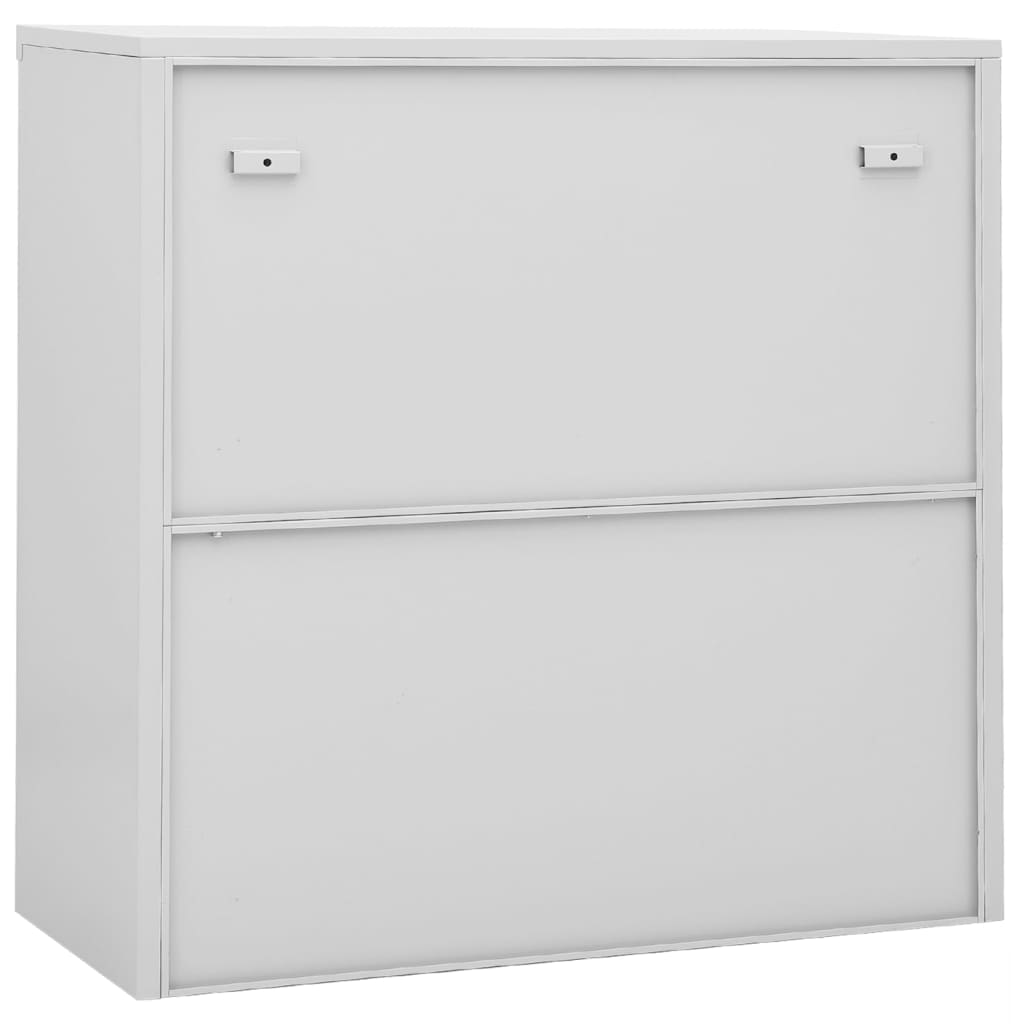 vidaXL Sliding Door Cabinet with Planter Box Light Gray Steel-8