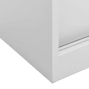 vidaXL Sliding Door Cabinet with Planter Box Light Gray Steel-9