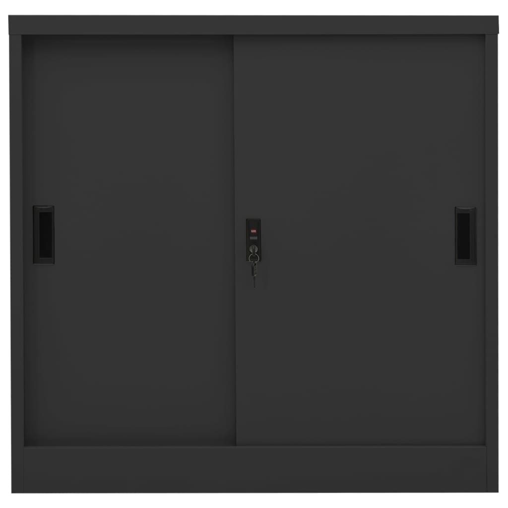 vidaXL Sliding Door Cabinet with Planter Box Anthracite Steel-7