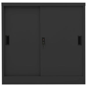 vidaXL Sliding Door Cabinet with Planter Box Anthracite Steel-7